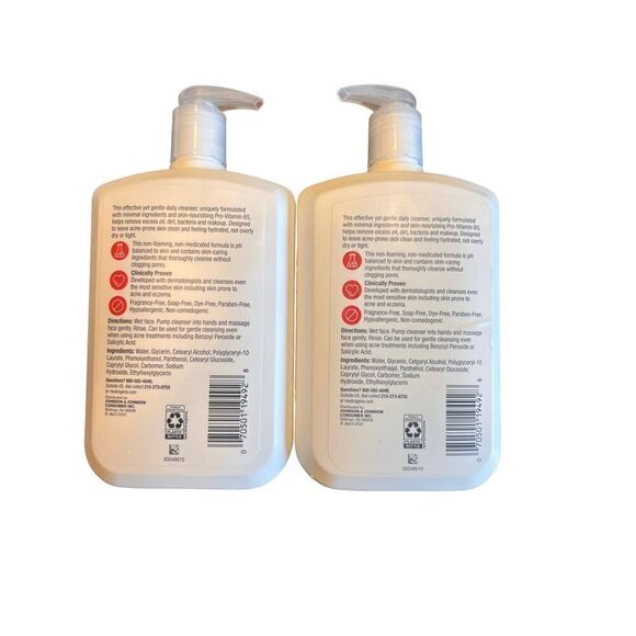 2 Neutrogena ultra gentle daily cleanser pump bottles 16oz each acne prone skin - Picture 2 of 2